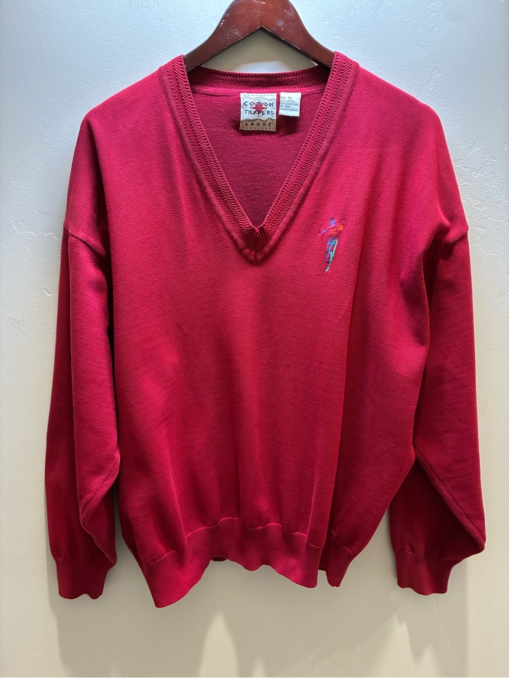 Men's Vintage 90s Cotton Trader’s Golf Sweater 100% cotton made in Hong Kong